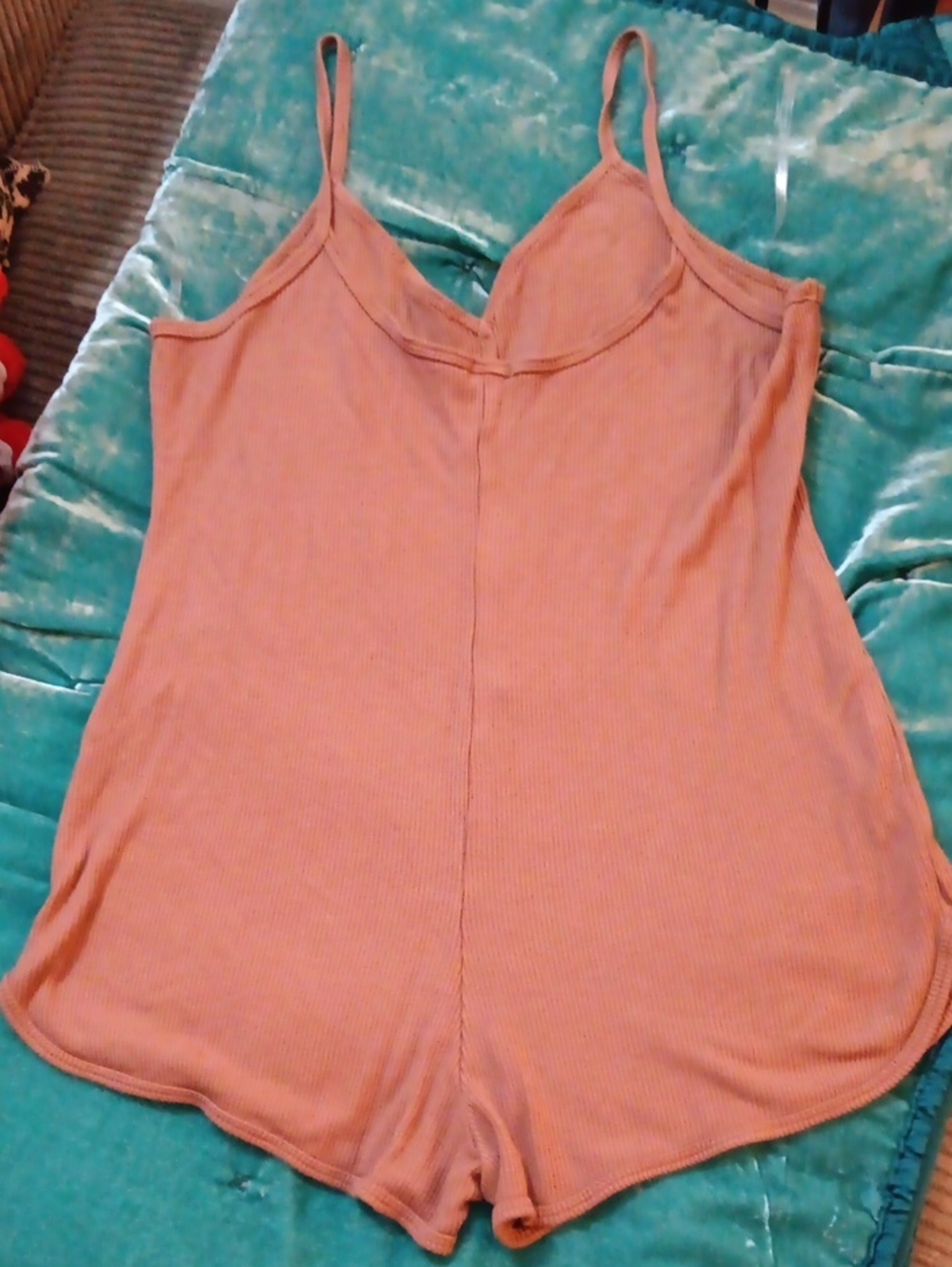 Bozzolo Brown Ribbed Button-Front Cami Romper - Picture 3 of 6
